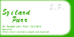szilard purr business card