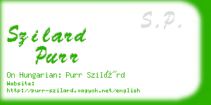 szilard purr business card